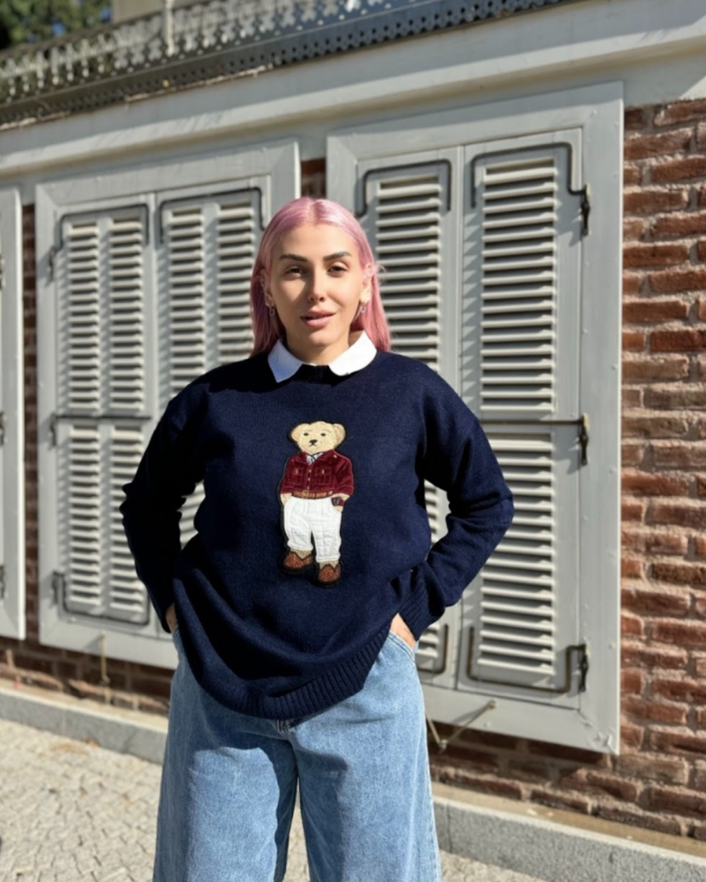 CO110 LACİVERT AYICIKLI KAZAK