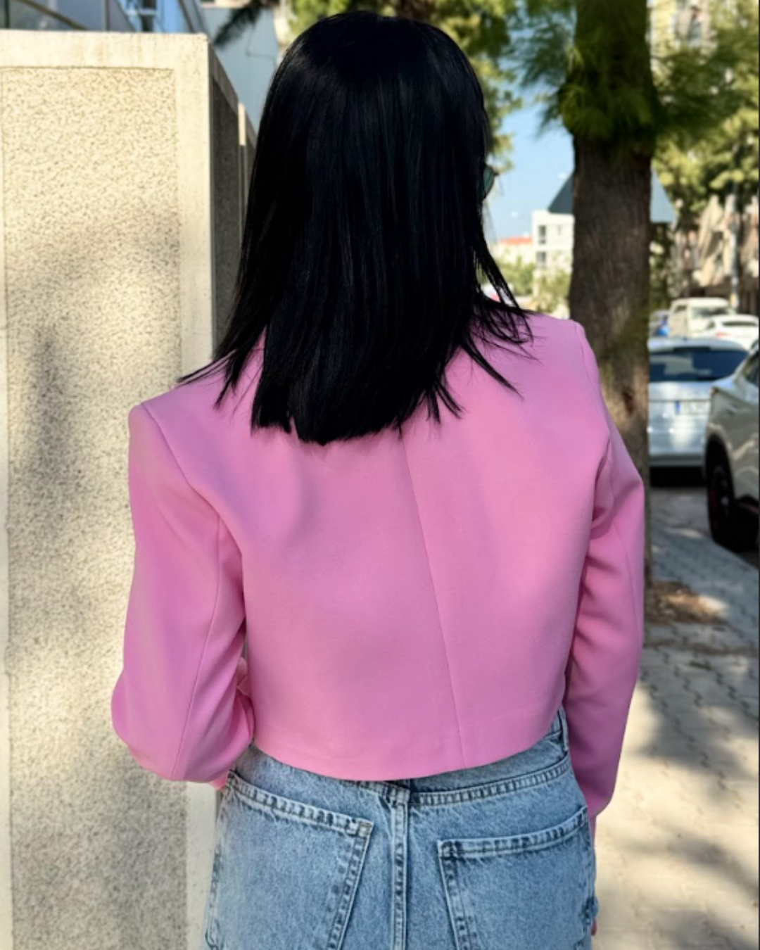 CO265 PEMBE MİNİ BLAZER CEKET