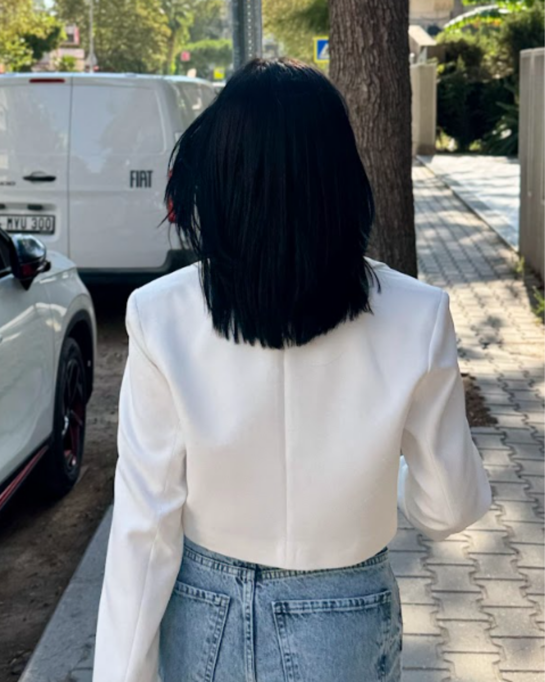 CO267 BEYAZ MİNİ BLAZER CEKET