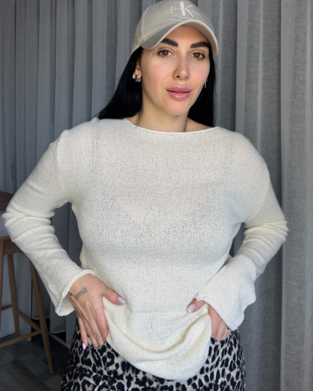 CO283 KREM UZUN TRİKO