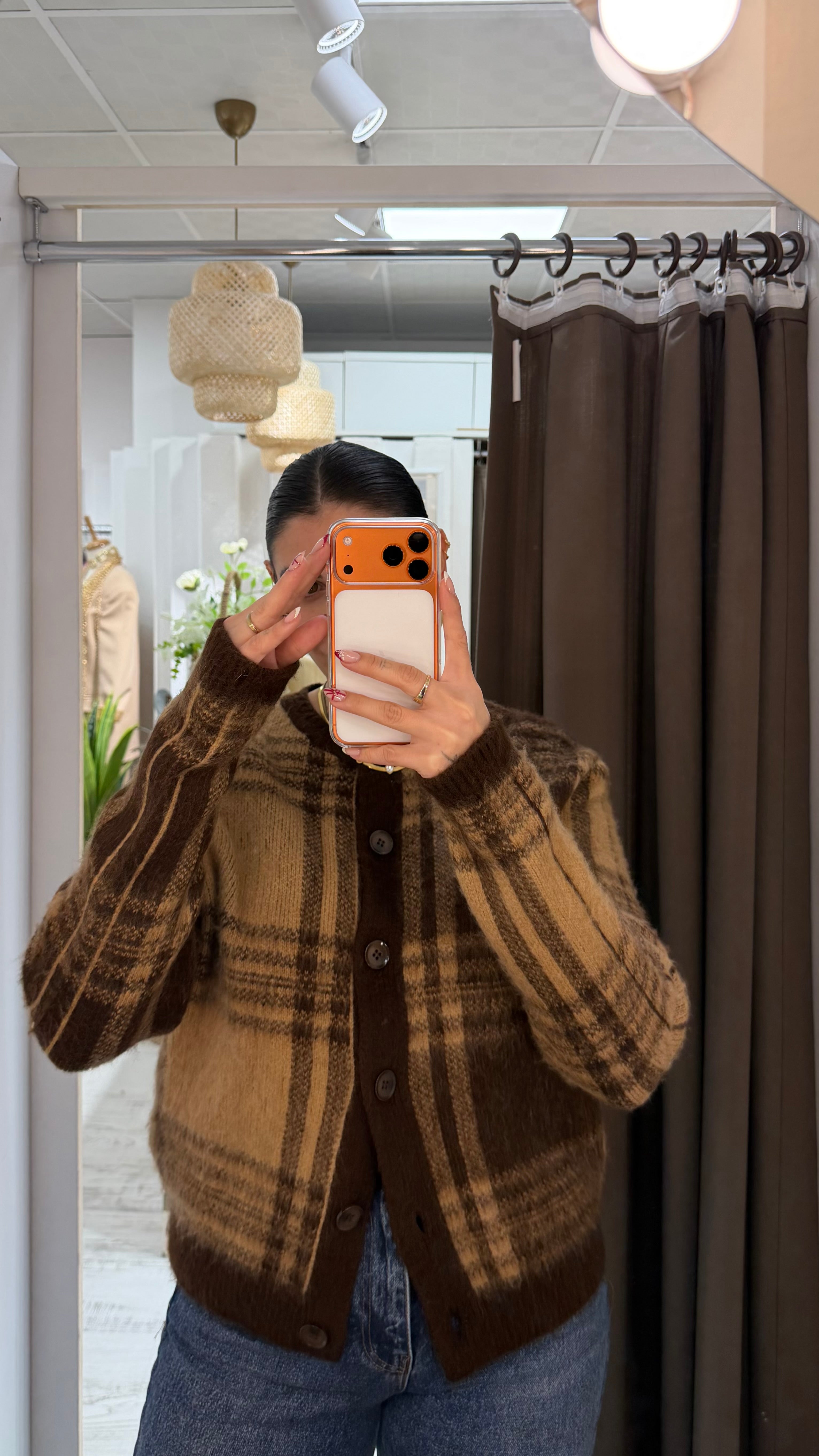 CO338 KAHVE ÇİZGİLİ HIRKA