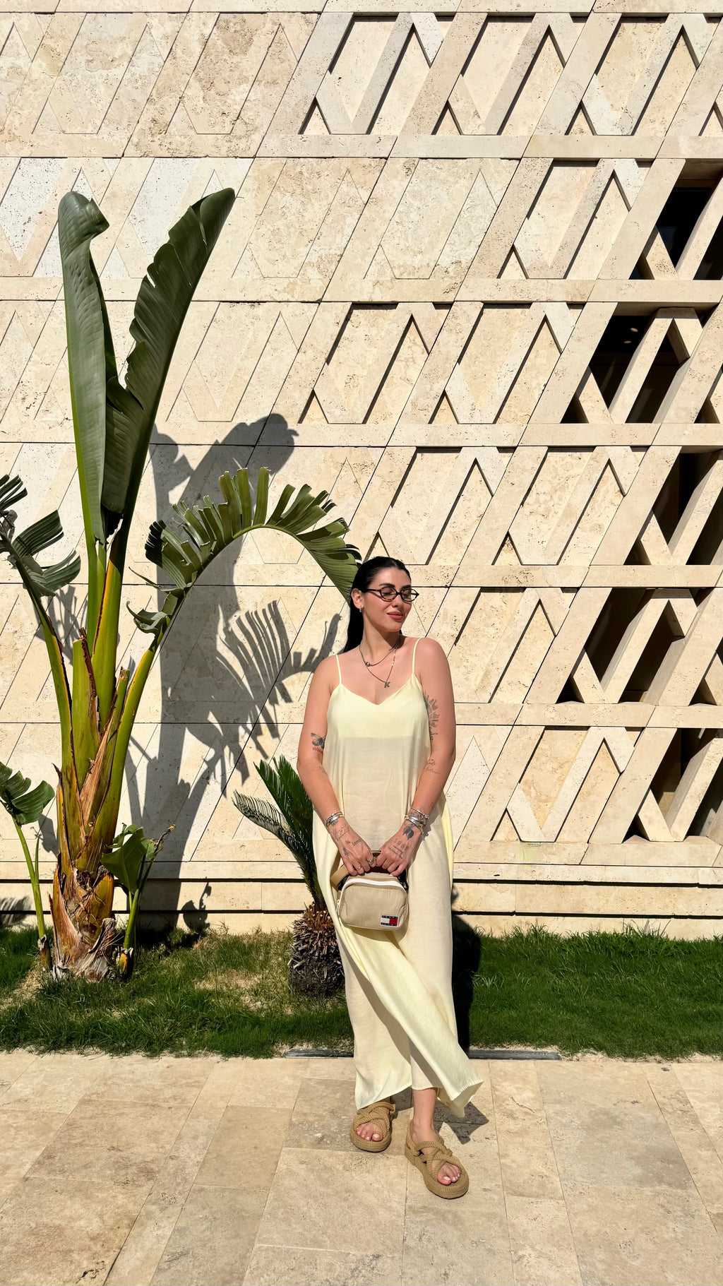 CO001 TEREYAĞ SARI ŞİFON UZUN ELBİSE