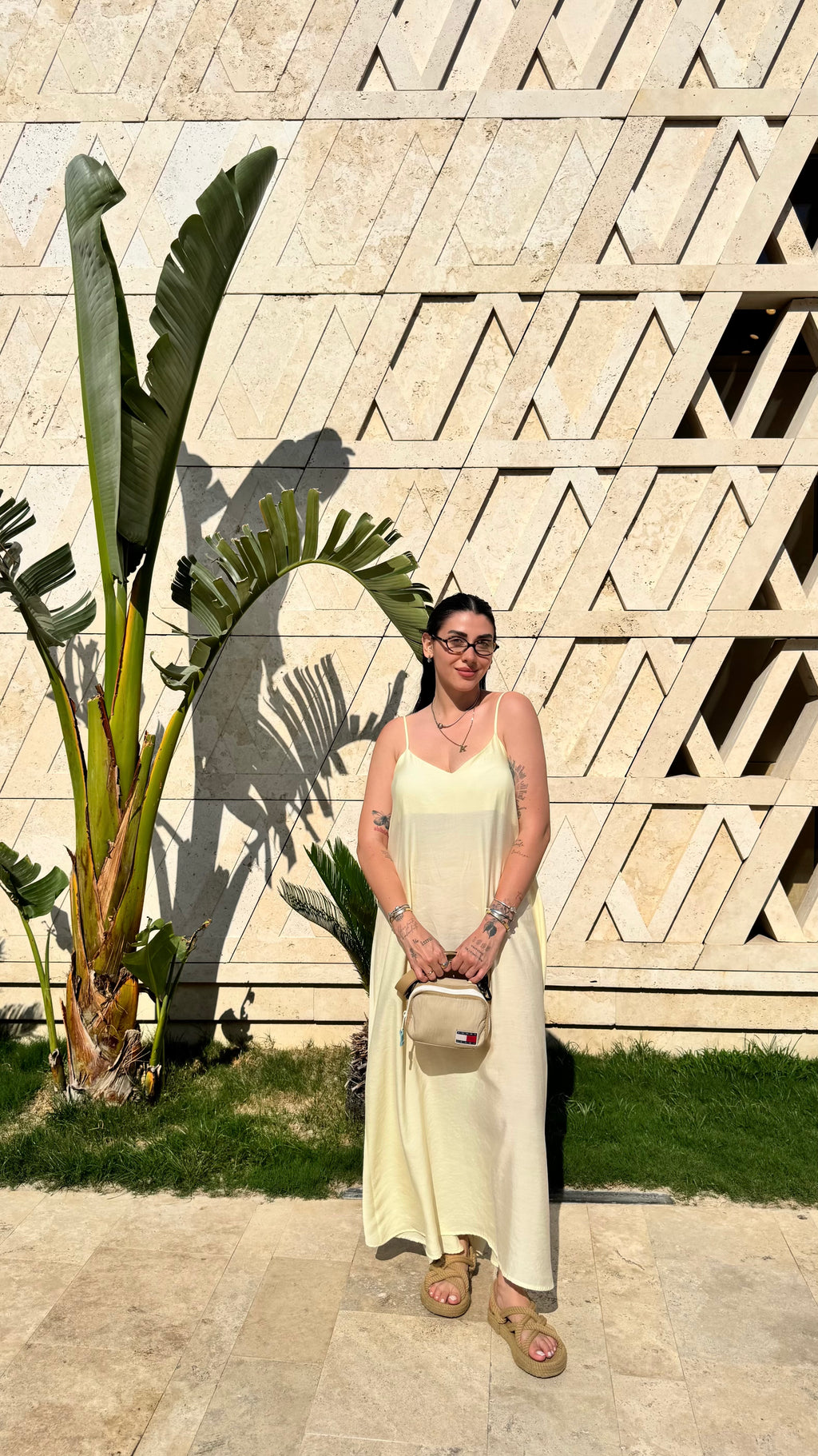 CO001 TEREYAĞ SARI ŞİFON UZUN ELBİSE