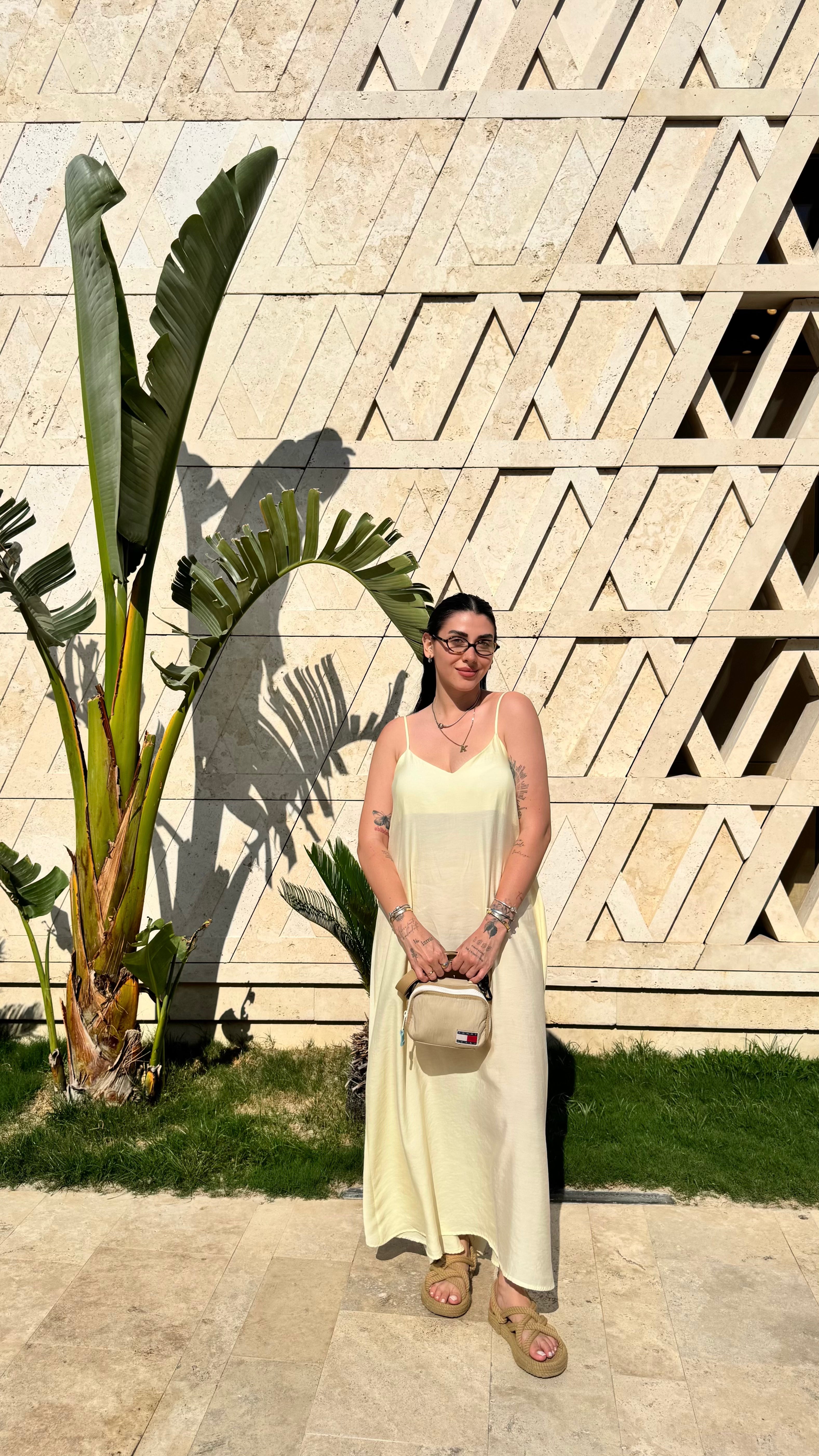 CO001 TEREYAĞ SARI ŞİFON UZUN ELBİSE