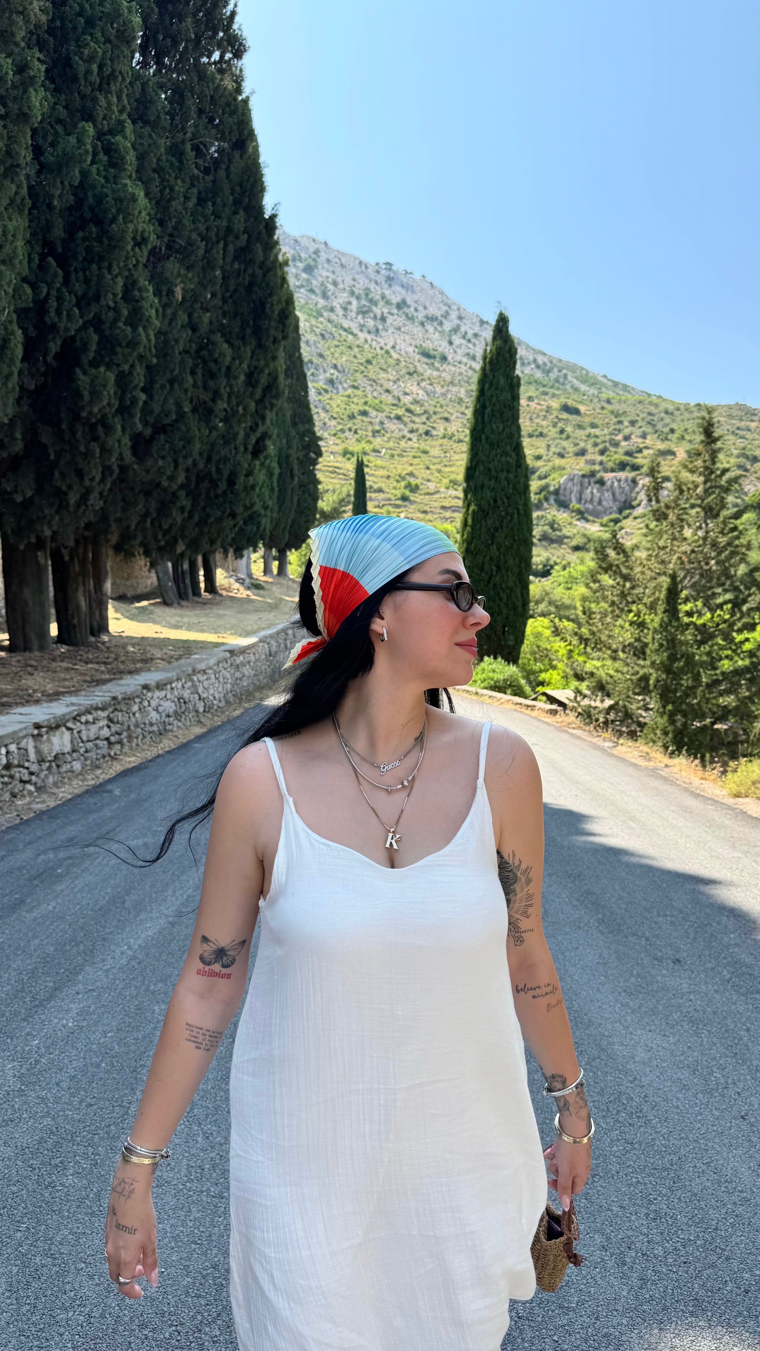 CO005 BEYAZ KETEN ELBİSE