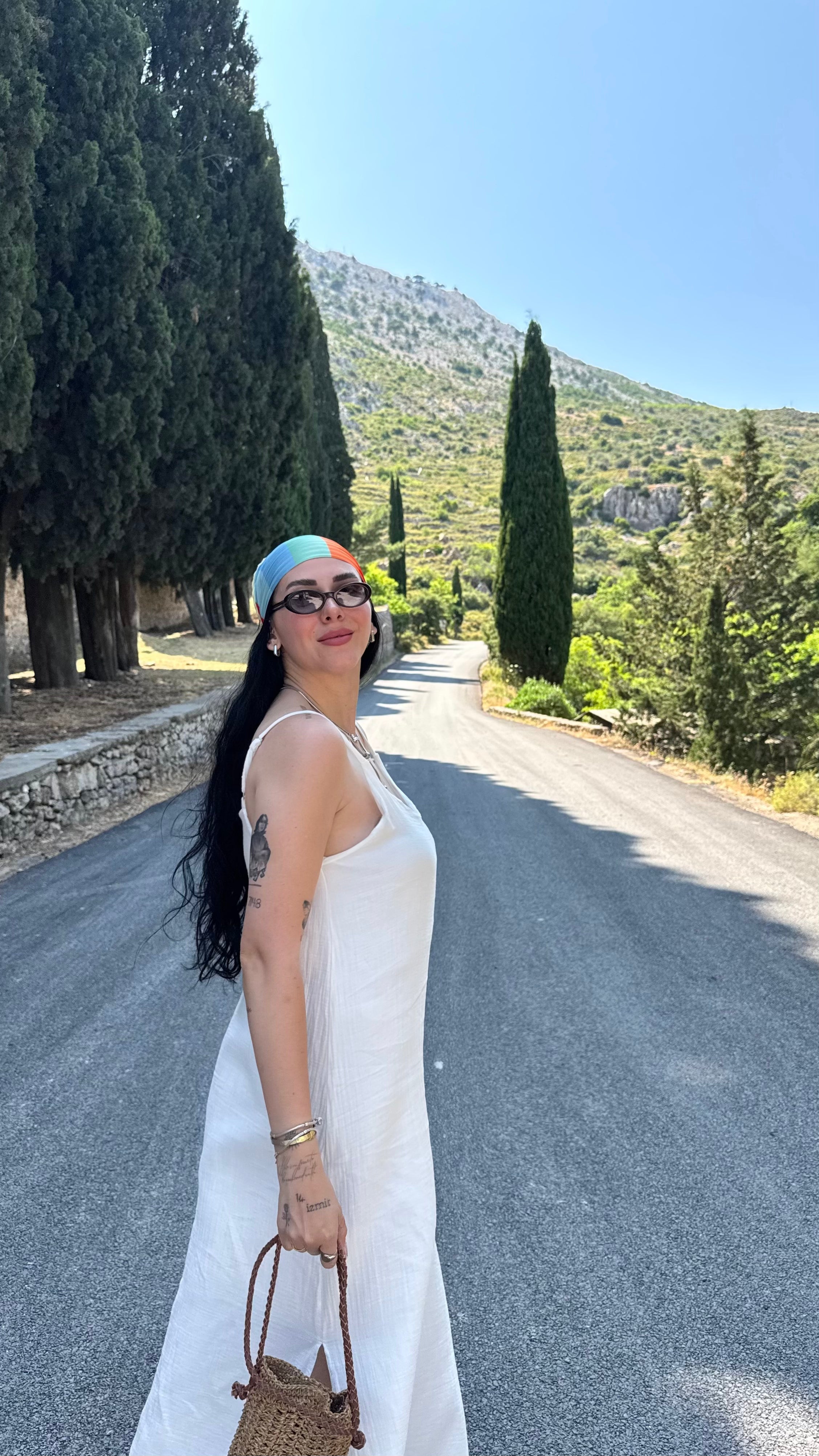 CO005 BEYAZ KETEN ELBİSE