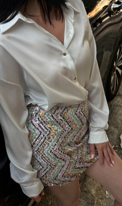 CO291 RENKLİ PAYET ETEK