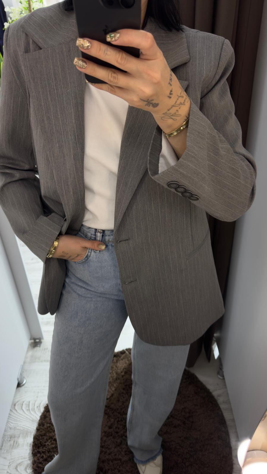 CO301 GRİ BOYFRIEND BLAZER