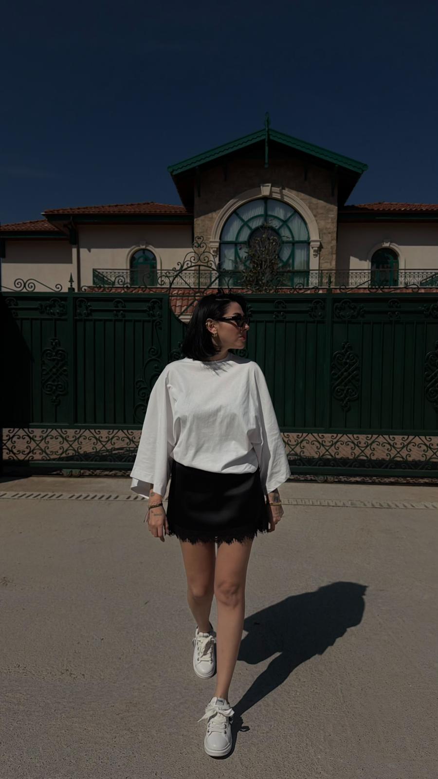 CO361 SATEN ŞORT ETEK