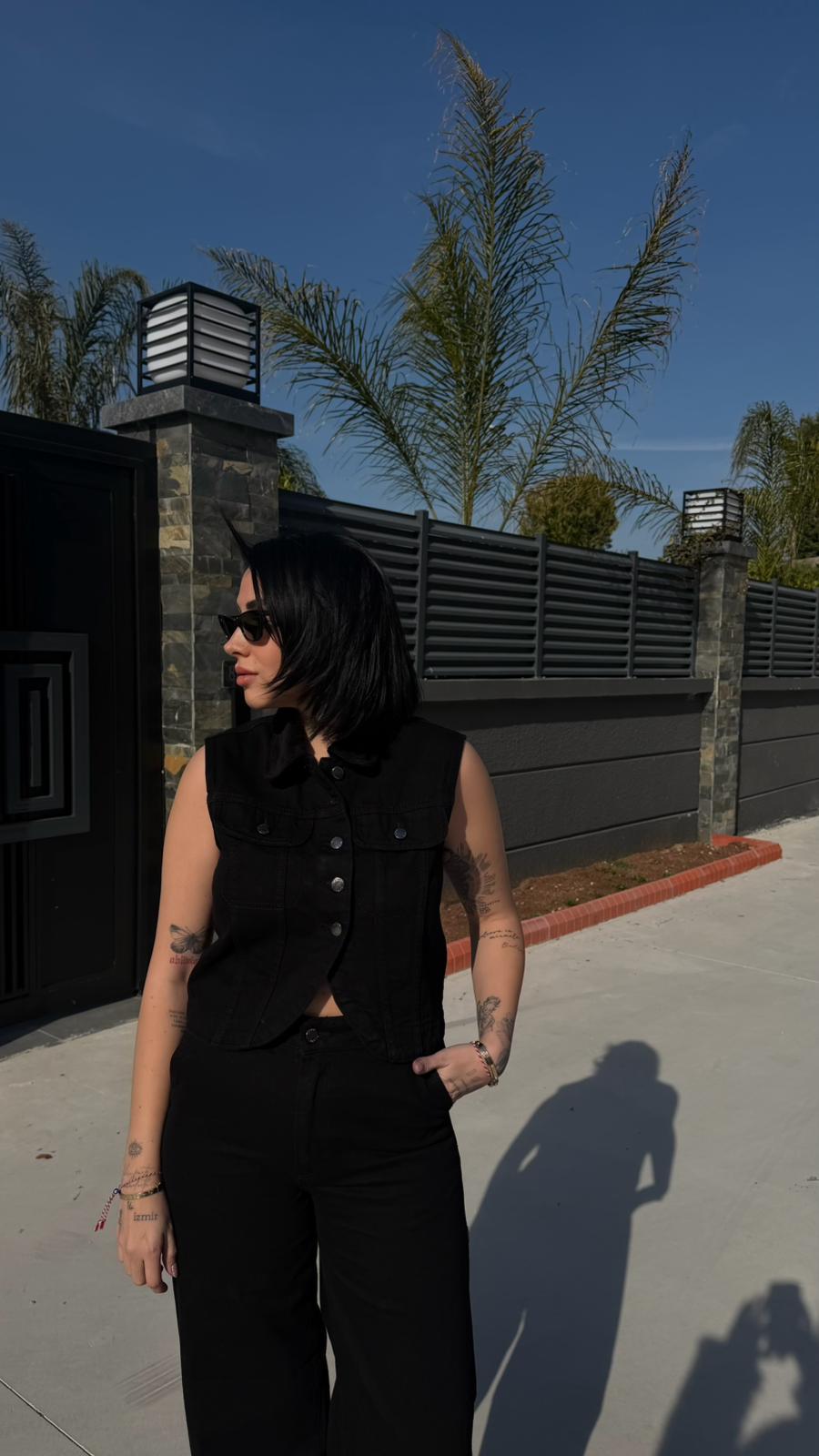 CO369 SİYAH JEAN YELEK