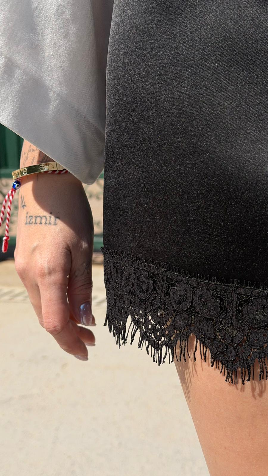 CO361 SATEN ŞORT ETEK