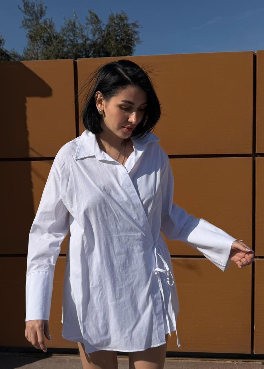 CO368 BEYAZ UZUN GÖMLEK