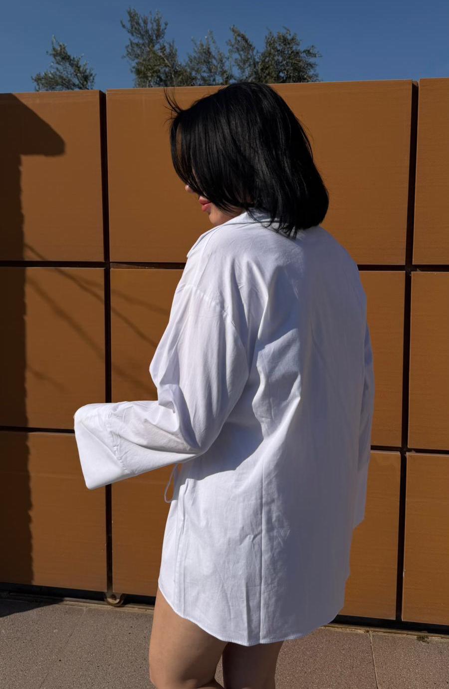 CO368 BEYAZ UZUN GÖMLEK