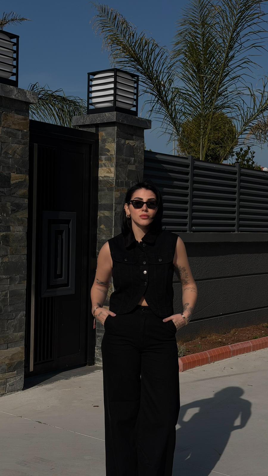 CO369 SİYAH JEAN YELEK